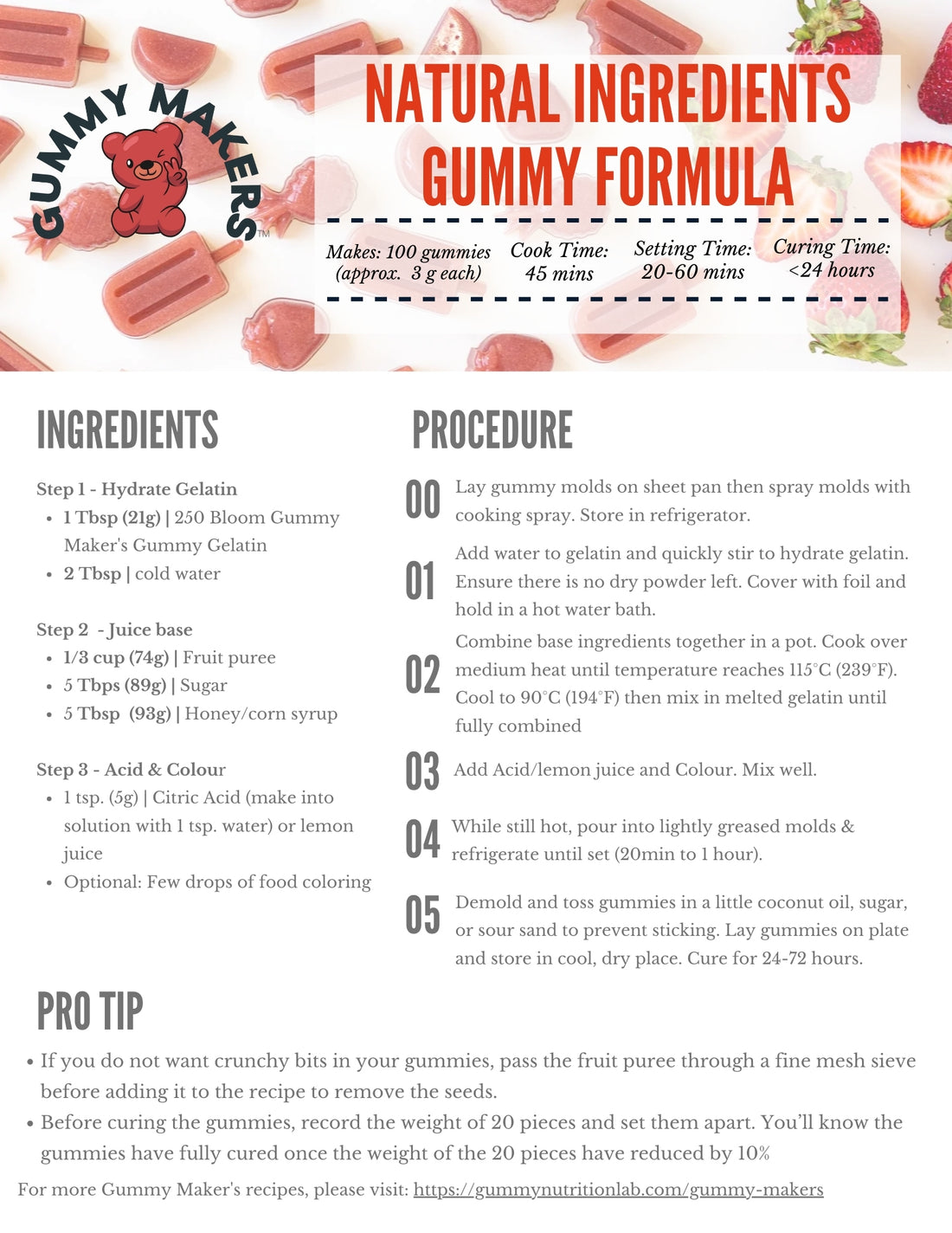 Natural Ingredients Gummy Recipe