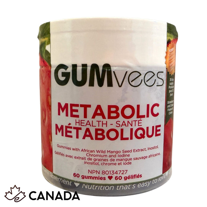 The front of the Strawberries and Cream Metabolic Health Gummies jar, 60 gummies, NPN 80134727