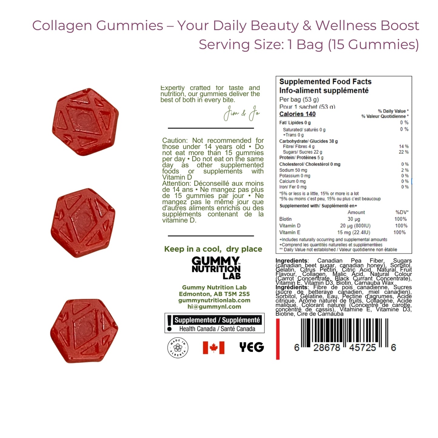 Collagen Gummies (Case of 12 Bags)