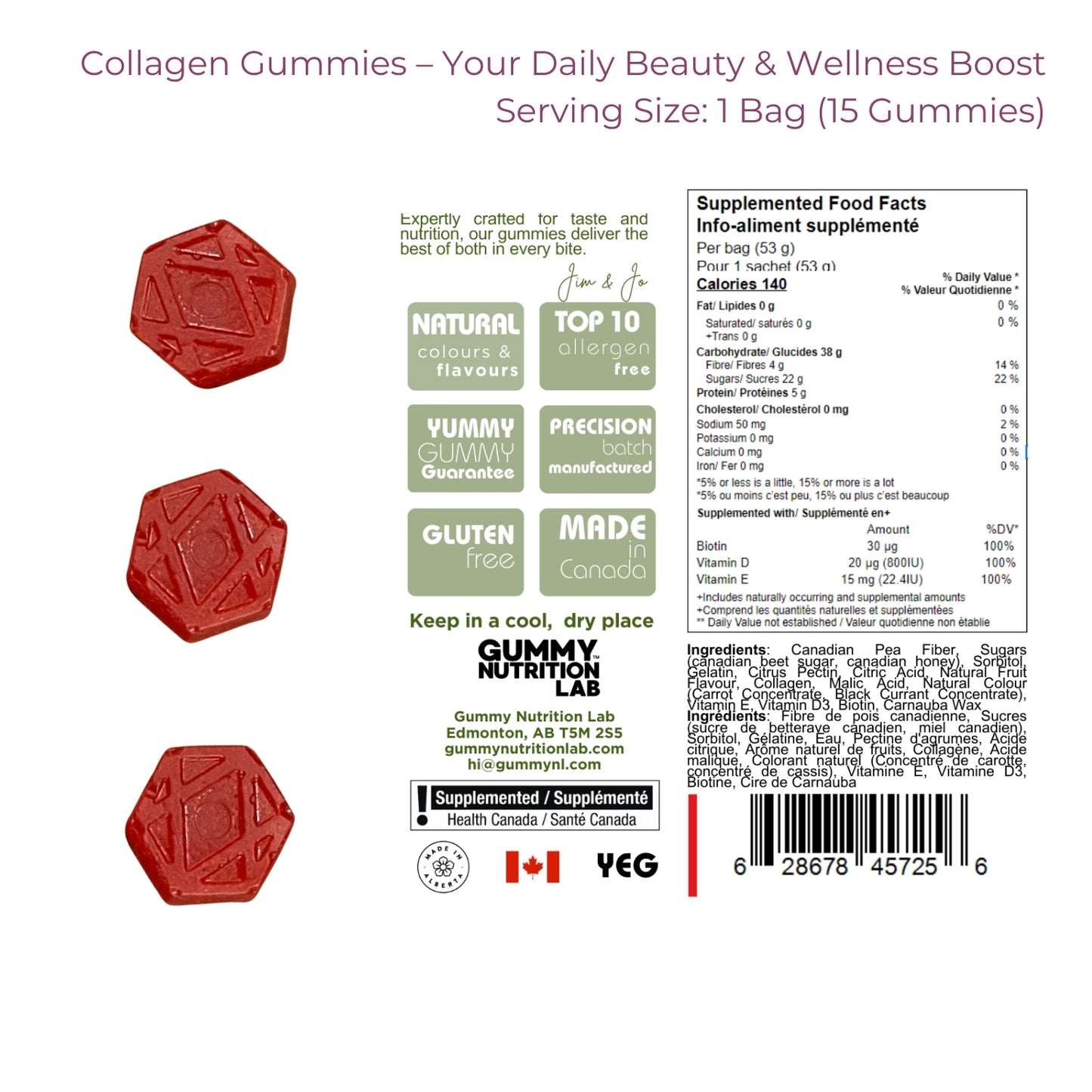 Collagen Gummies (Case of 12 Bags)