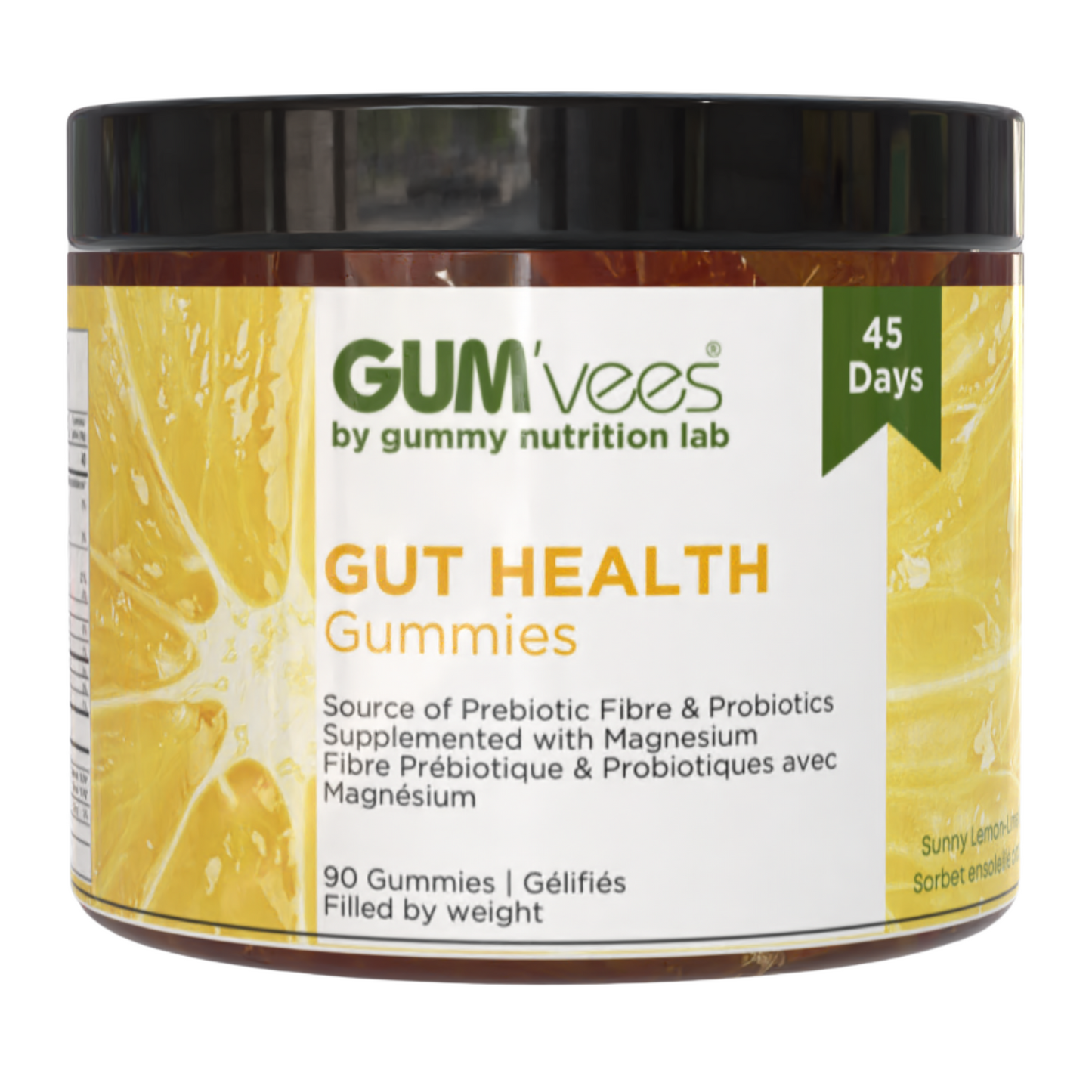 Jar of 90 (45 day supply) of gut health gum'vees