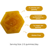 5 calories per gummy; 1 g creatine monohydrate per gummy; 1 g sugar per gummy; gluten free; serving size: 2-5 gummies/day